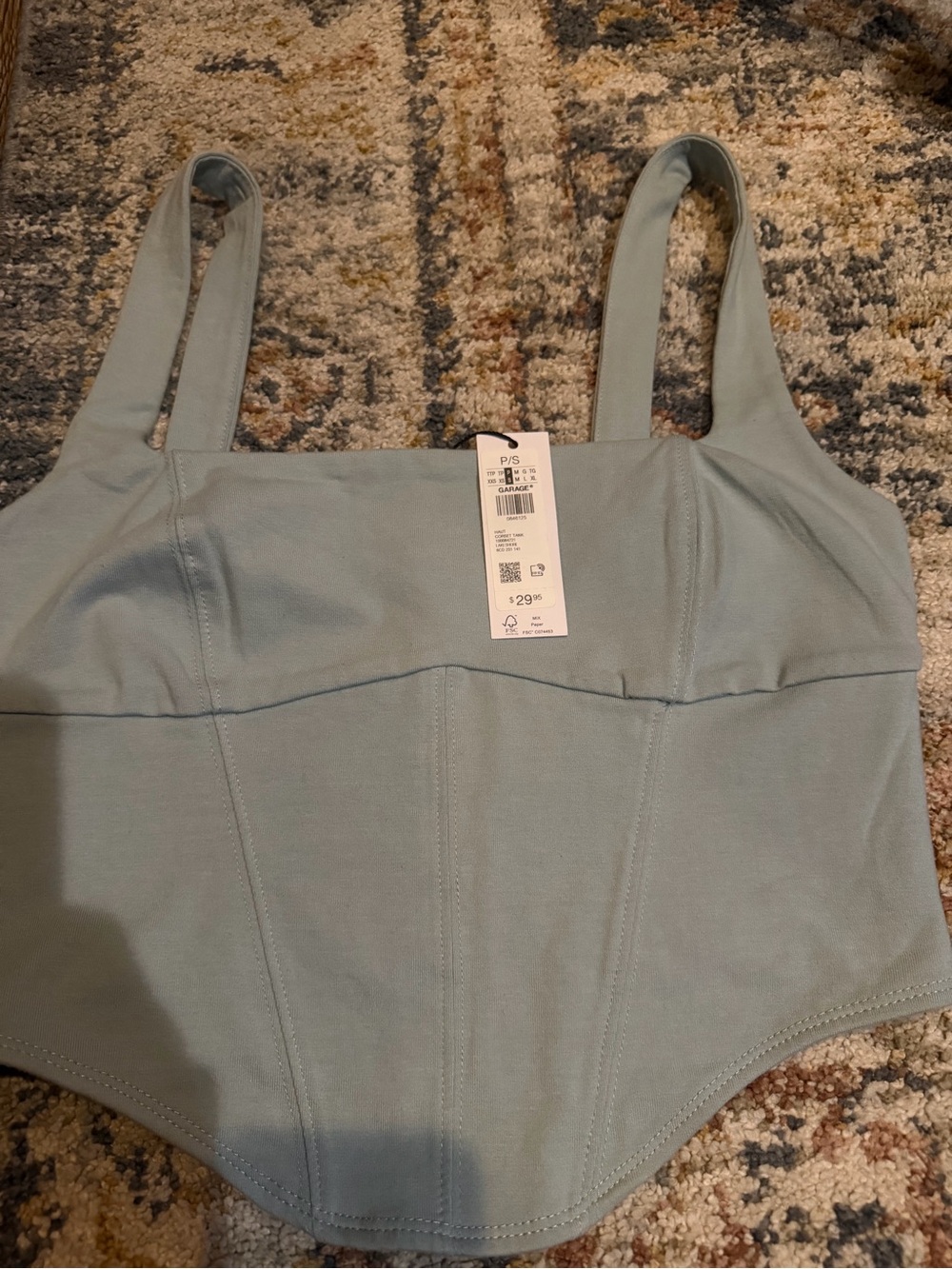 Garage Light Sage Green Cropped Tank Top